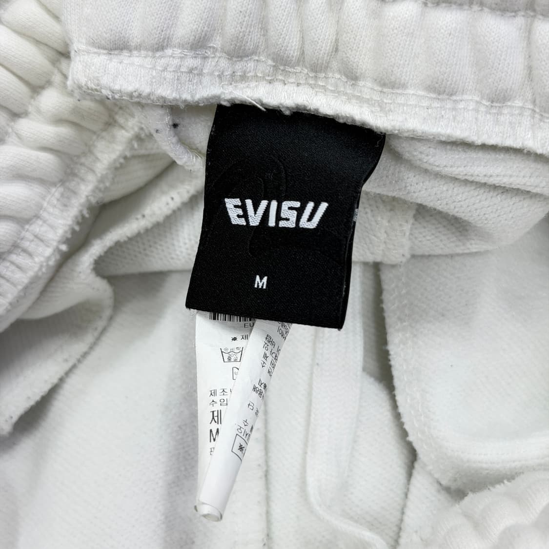 EVISU 에비수 빅로고 화이트 스웻 조거팬츠 바지 M 상품이미지4