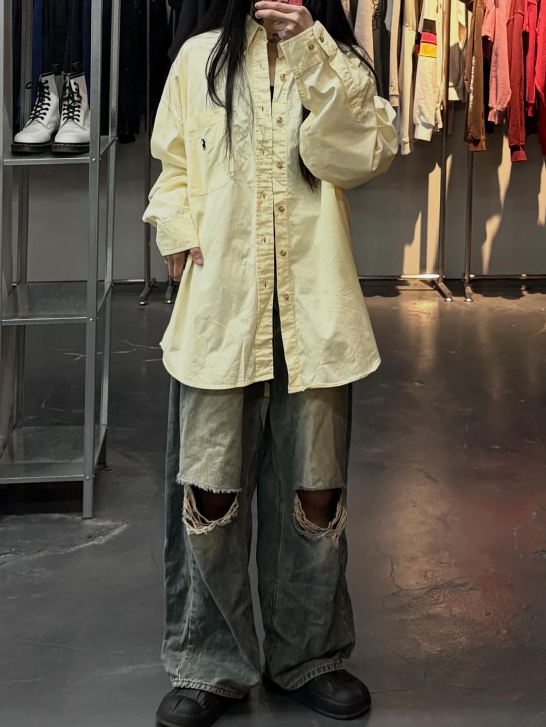 폴로랄프로렌 포니로고 옐로우 셔츠 A3543 상품이미지1