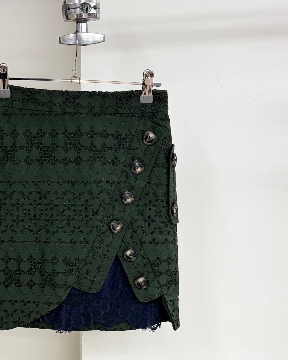 셀프 포트레이트 카키 레이스 레이어드 미니 스커트 상품이미지3