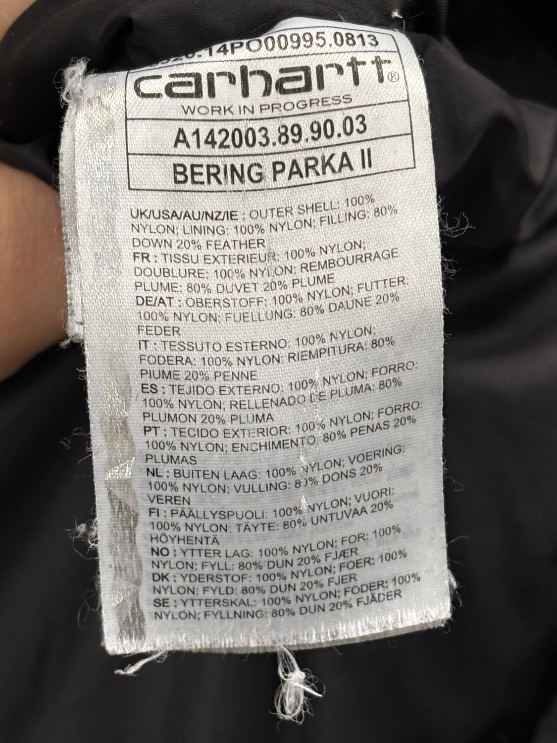 칼하트 블랙 후드 패딩 자켓 XS 상품이미지5