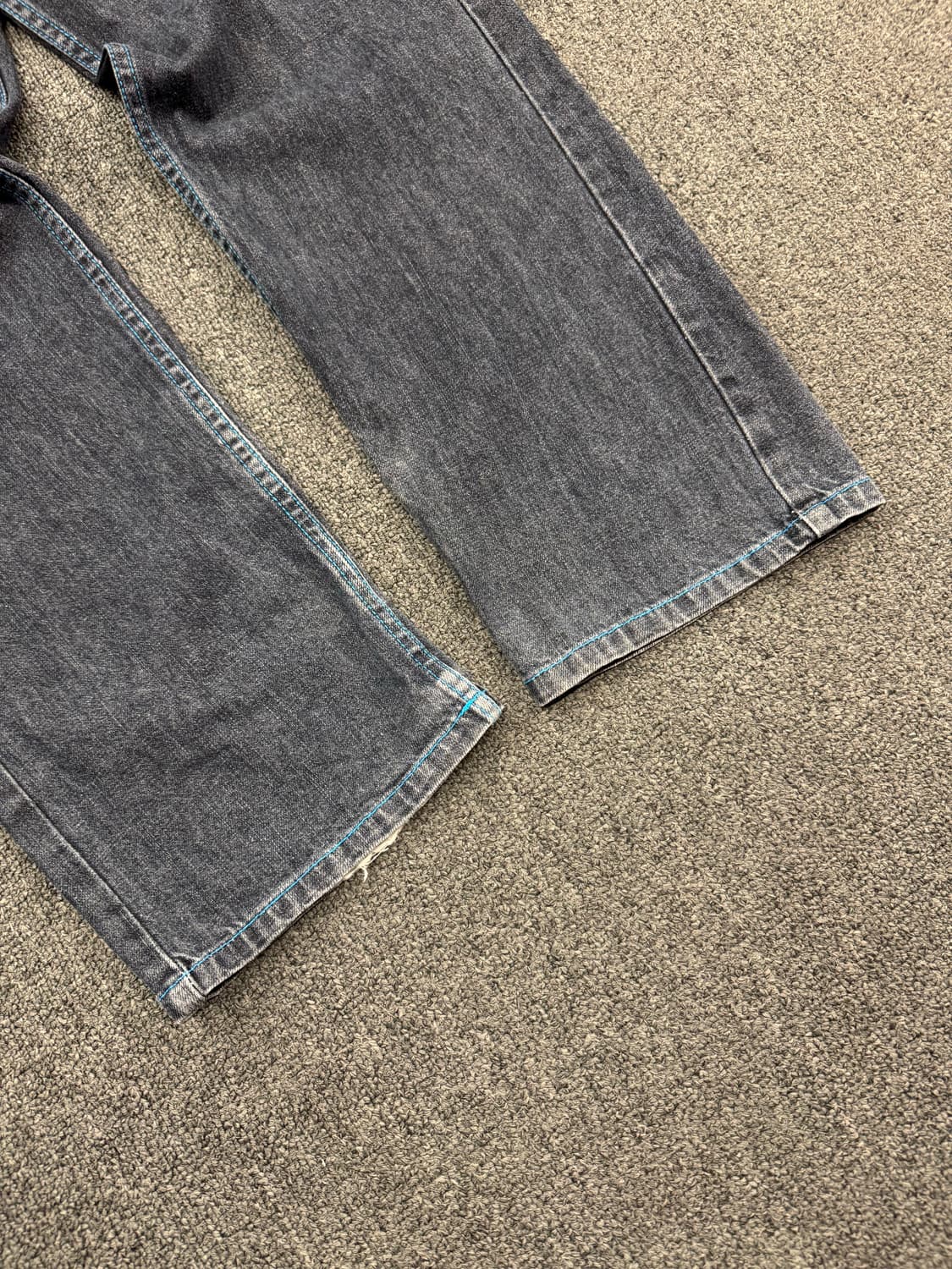 34)Asnadispec 빈티지 포켓 프린팅 블루 스티지 데님팬츠 상품이미지4