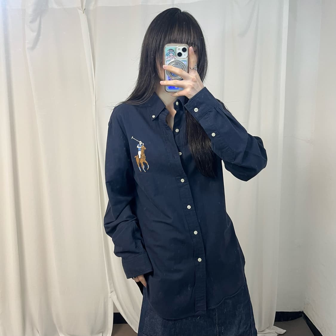 Polo Ralph Lauren navy big pony shirt 상품이미지2