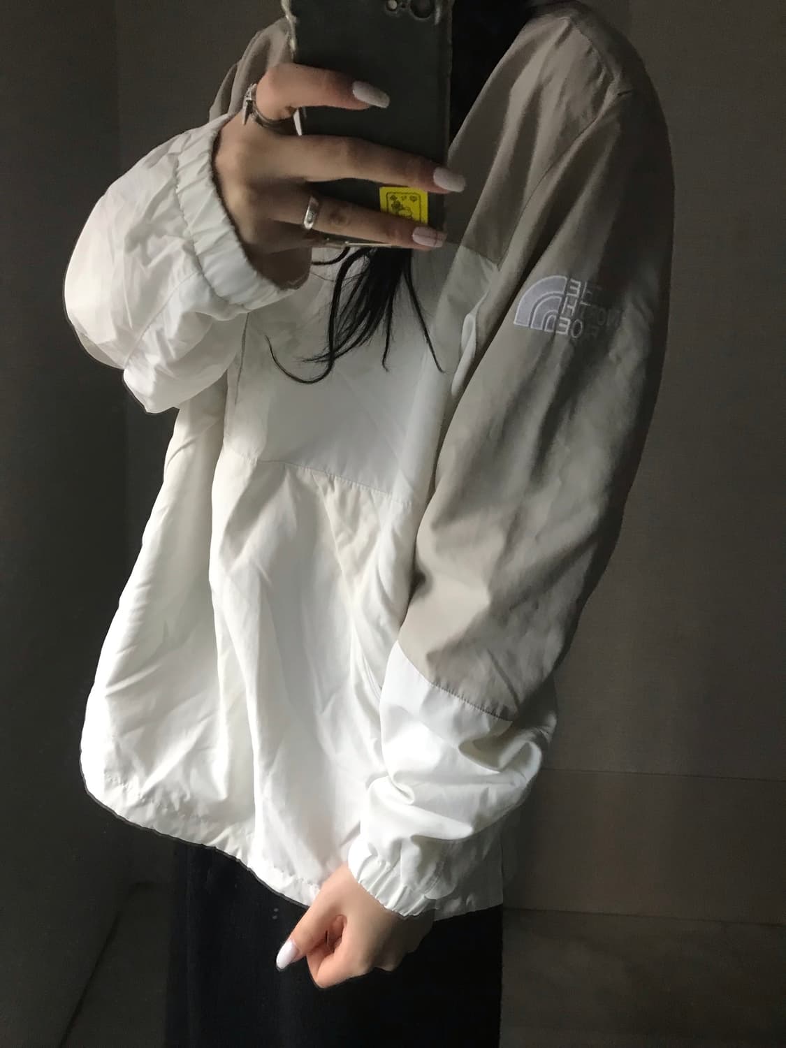 노페 고프코어 화이트 카키 반집업 바람막이 상품이미지3