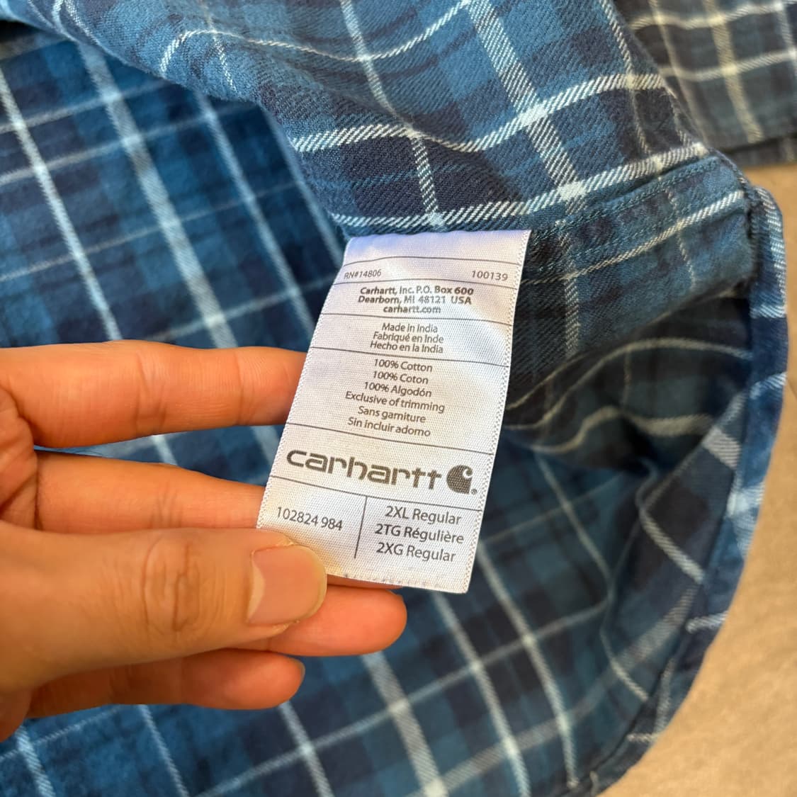 칼하트 정품 오리지널 해비 코튼 체크 긴팔 셔츠 상품이미지8
