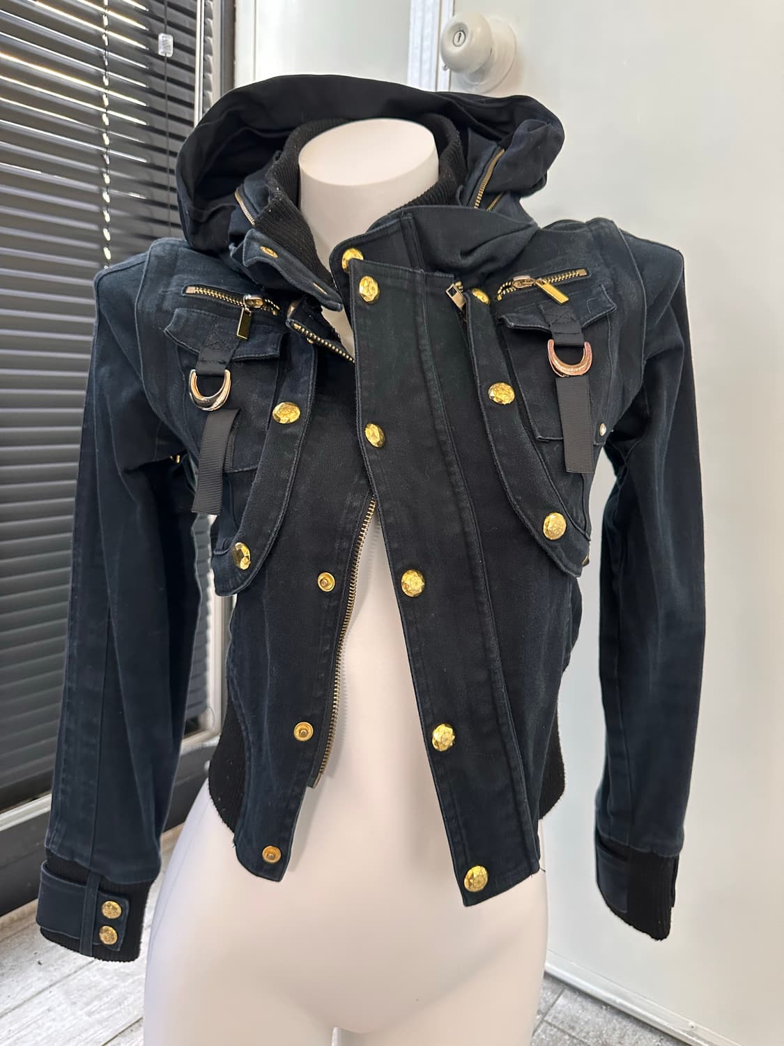 MARS gold button crop jacket 상품이미지6