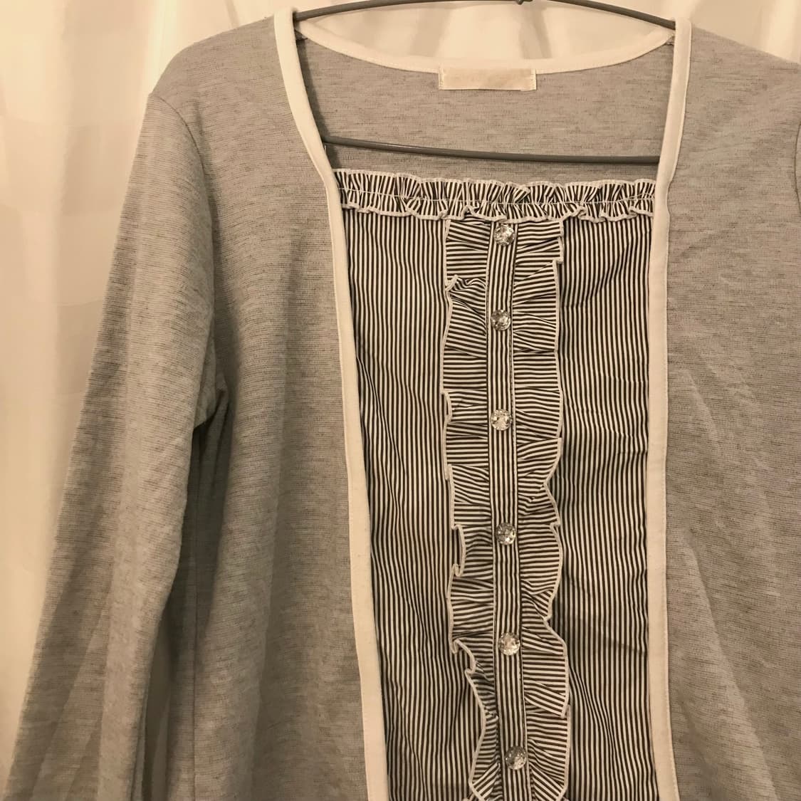 JPN Vintage 히메갸루 스트라이프 프릴 롱슬리브 상품이미지4