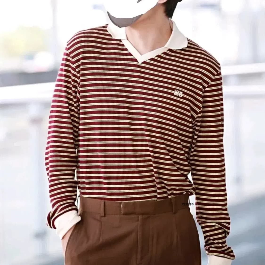 영국 디자이너 WALES BONNER 웨일스보너 스트라이프 카라 롱슬리브 상품이미지10