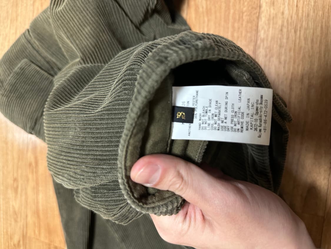 캐피탈 코듀로이 카고팬츠 올리브 3사이즈 상품이미지4