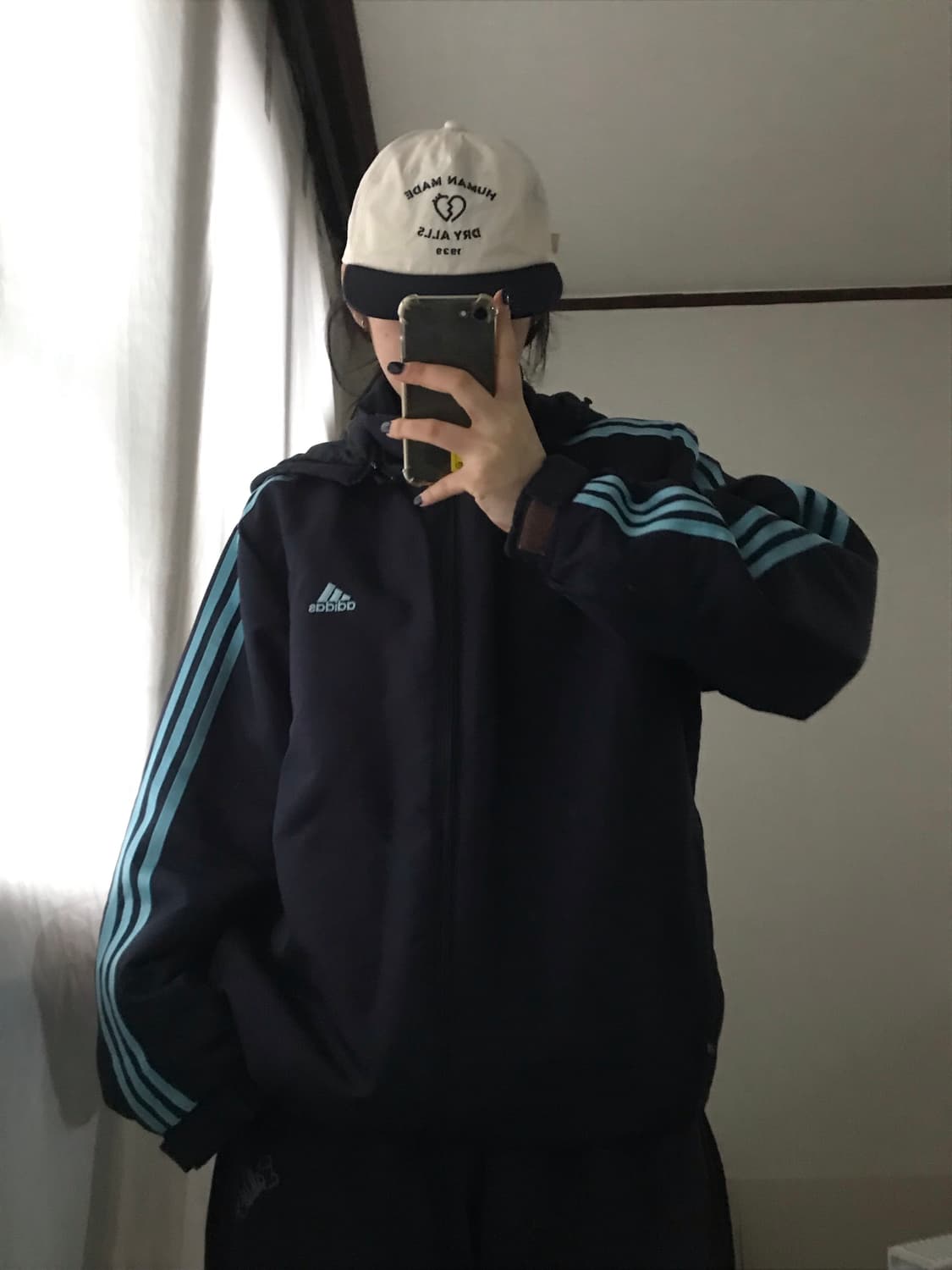 아디다스 네이비 연하늘 후드 누빔패딩 상품이미지5