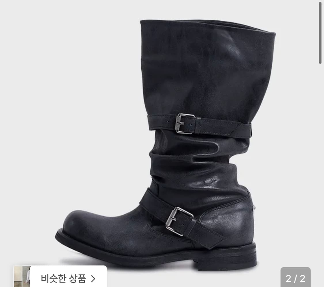 네거티브쓰리 슬라우치 롱부츠 240 워시드 블랙 판매 상품이미지1