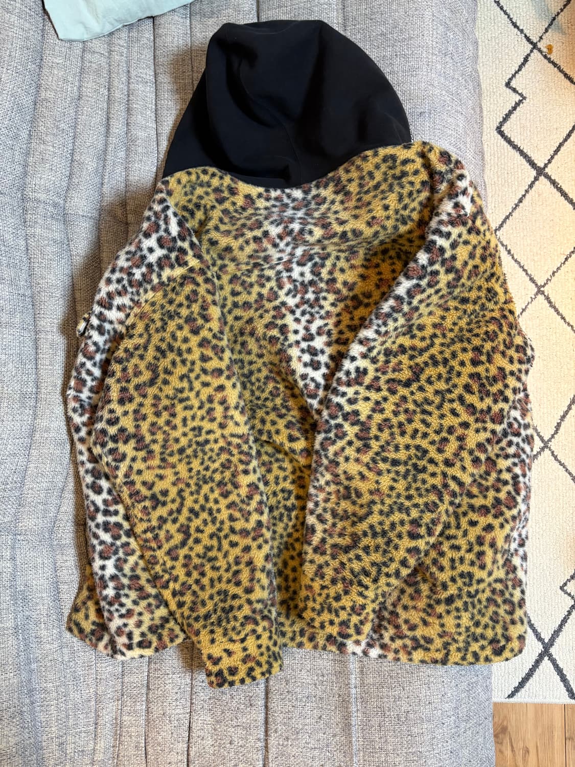 슈프림 플리스 집업 후드 레오파드 L size 상품이미지2