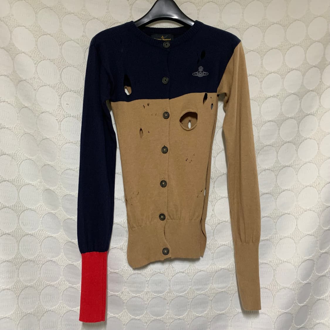 vivienne westwood 배색 니트 가디건 상품이미지1