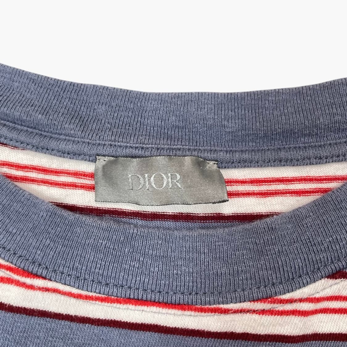 디올 Dior 스트라이프 자수 로고 반팔 티셔츠 XL 상품이미지2