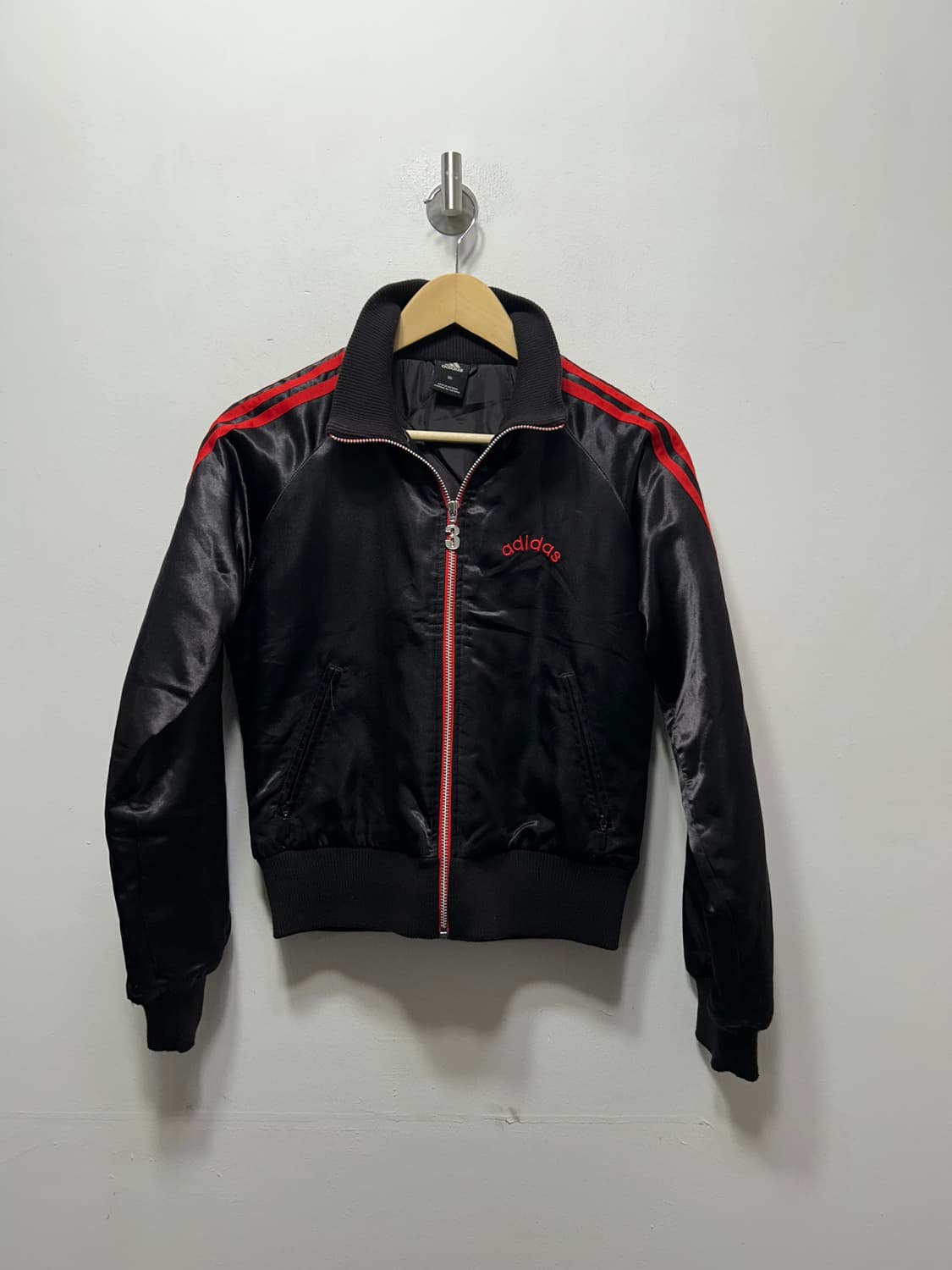 아디다스 딥브라운 새틴 봄버자켓 S 여성  상품이미지1