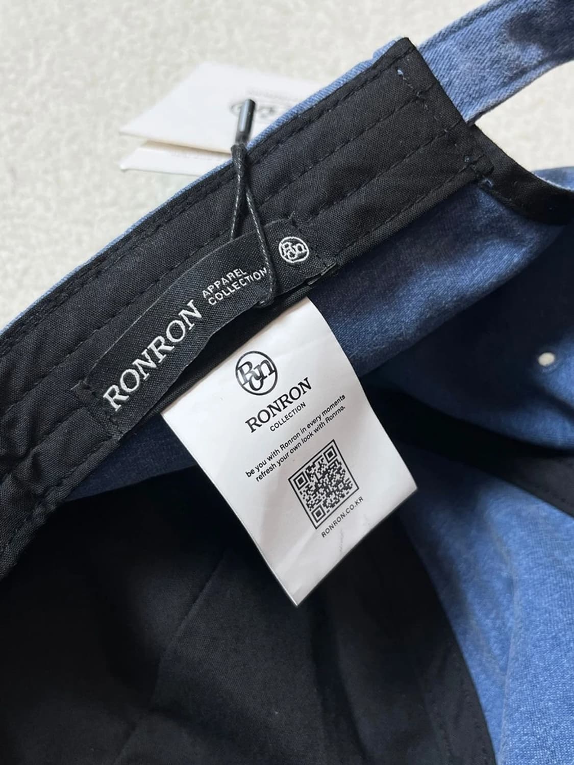 론론 RONRON 피그먼트 리본 자수 로고 볼캡 Q1290 상품이미지7