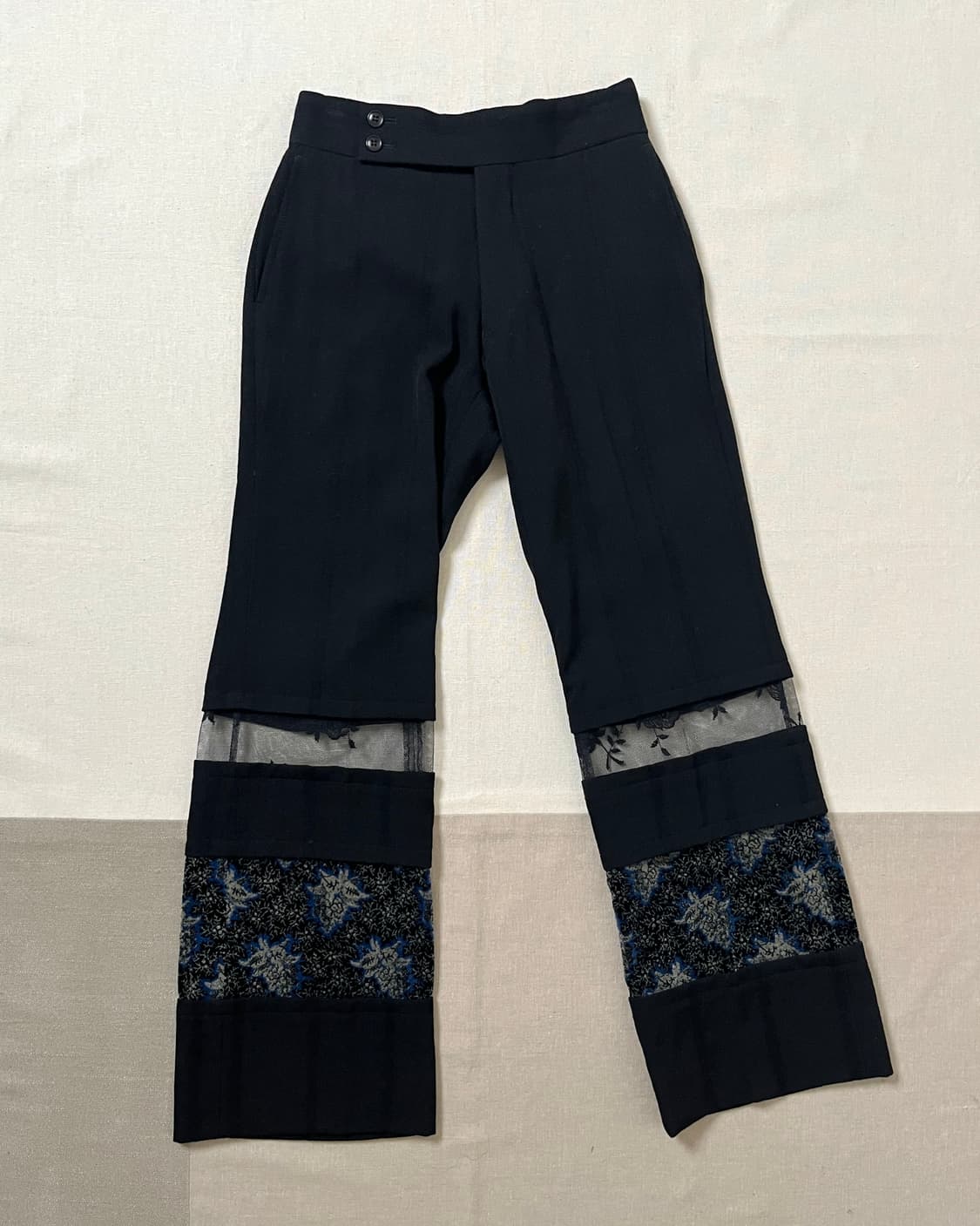 꼼데가르송 01aw beyond taboo 플로럴 시스루패널 팬츠 상품이미지1