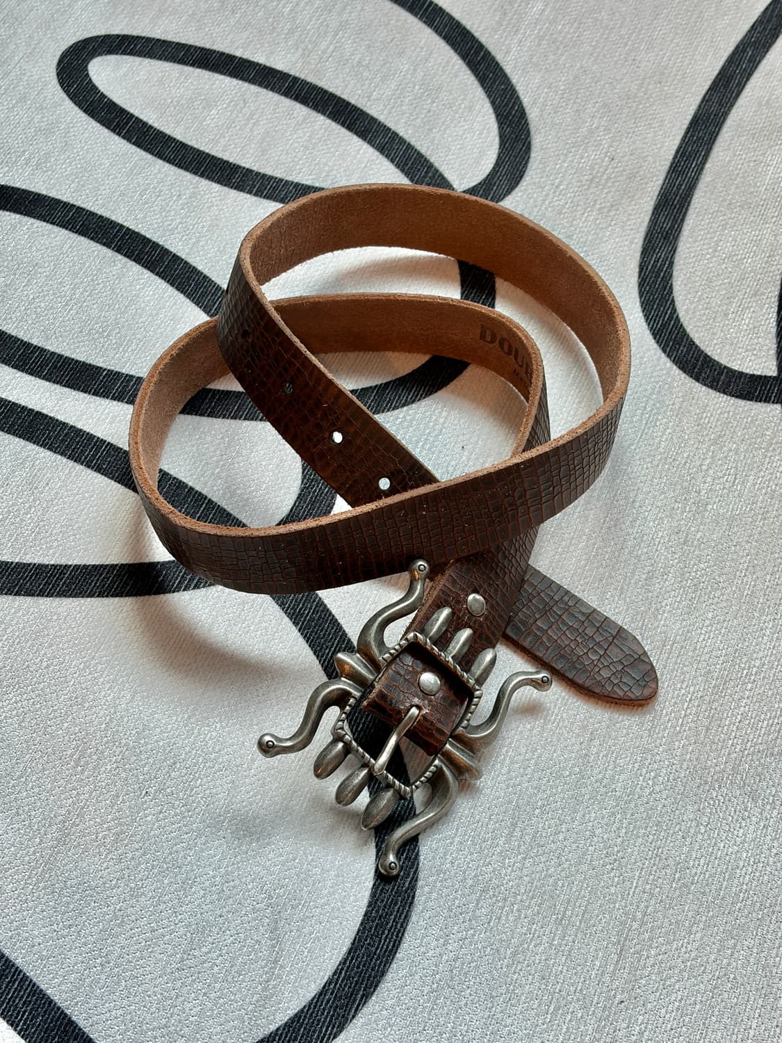 RRL / 더블알엘 스파이더 버클 크랙 버팔로 소가죽 벨트 상품이미지1