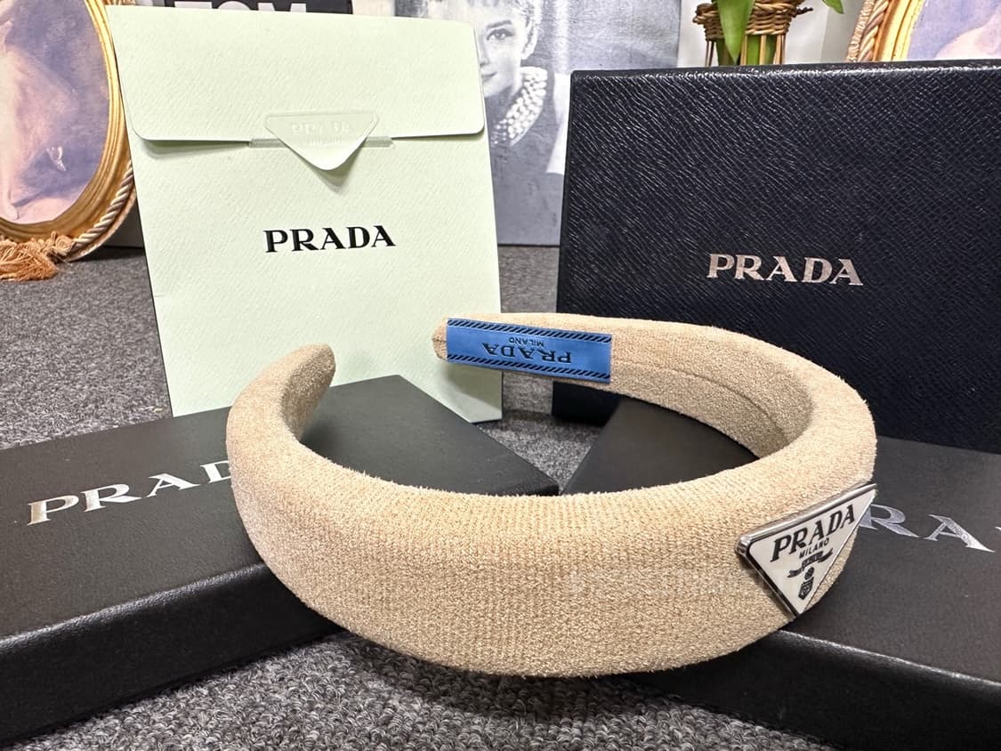 프라다 헤어밴드 브라운 상품이미지2