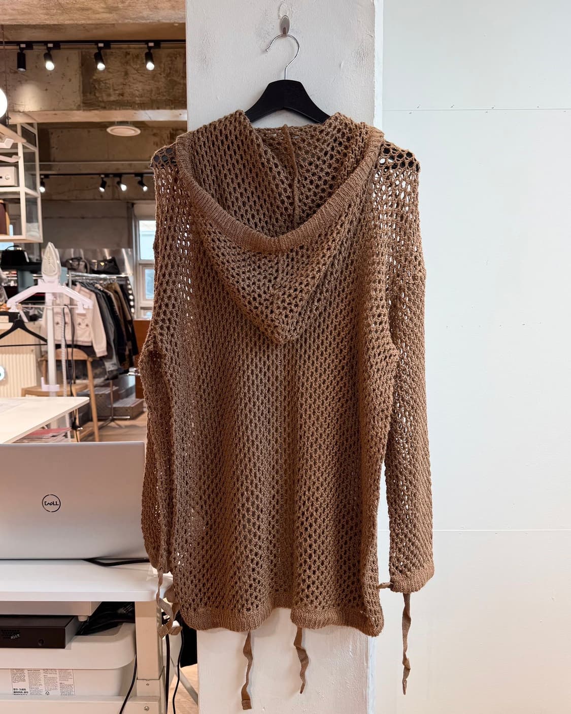 이세이미야케 브라운 오픈워크 니트 집업 상품이미지7