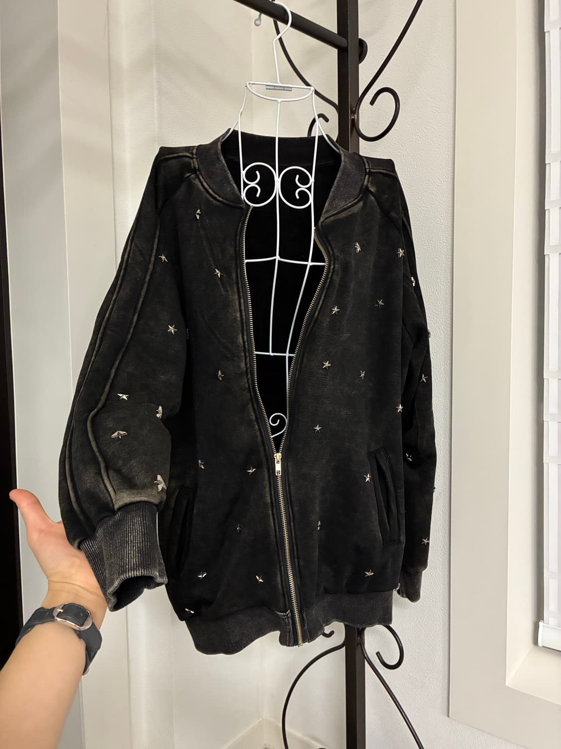 별스터드 워싱 집업 상품이미지2