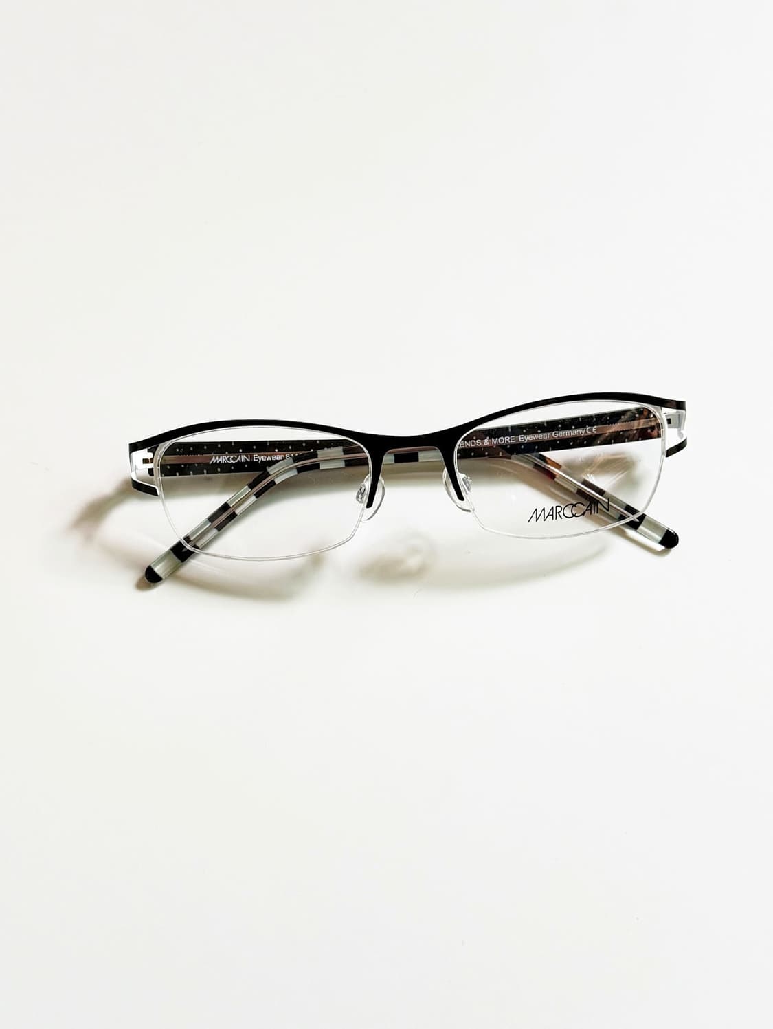 독일제 MARC CAIN 반무테 스퀘어 빈티지 안경 상품이미지1