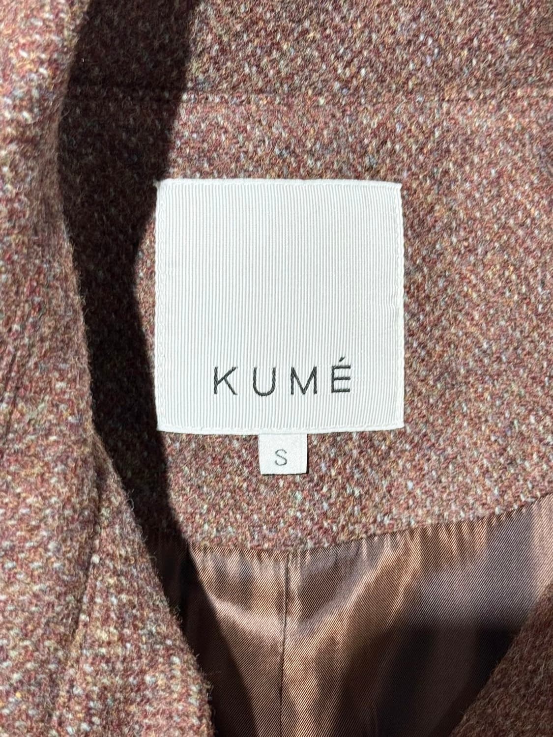 쿠메 브라운 울 블렌드 히든버튼 롱 코트 상품이미지7