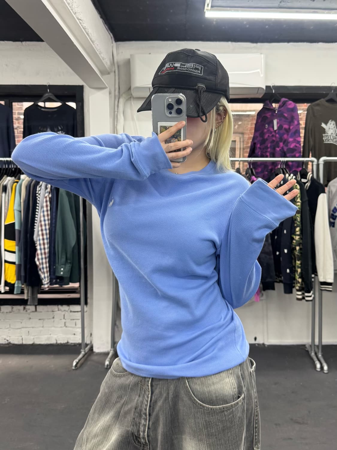 폴로 랄프로렌 와플 롱슬리브 스카이블루 상품이미지5