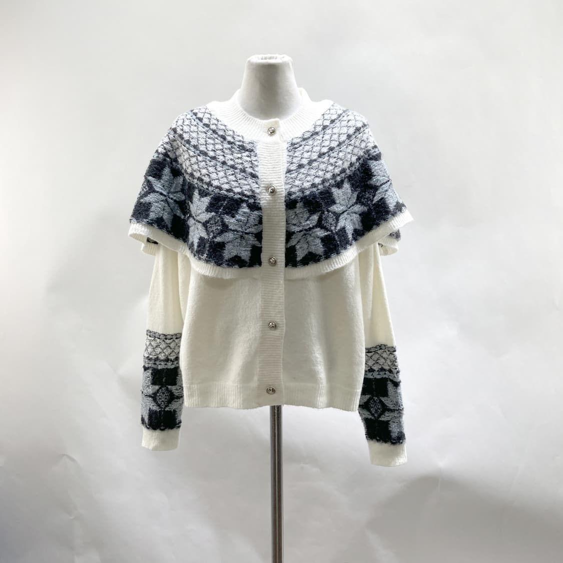 마리끌레르 2025 울 블렌드 케이프 가디건 90 상품이미지1