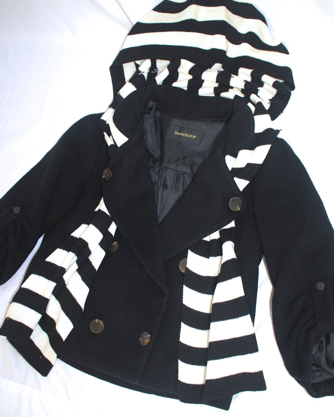 Attachable stripe hood shirring jacket 상품이미지2