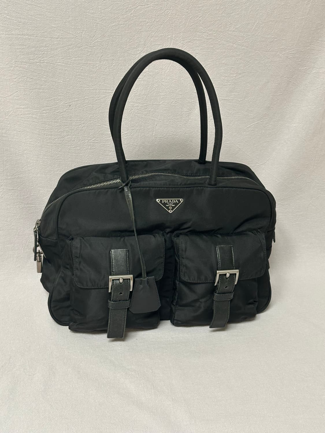 프라다 볼링백 바게트백 토트백 숄더백 나일론 포코노 y2k 상품이미지2
