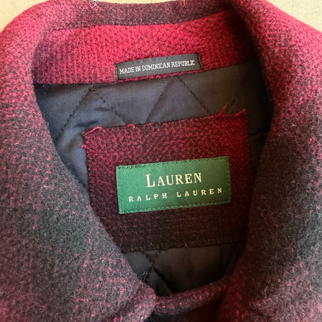 80s 랄프로렌 옴브레 체크 울 코트 상품이미지5
