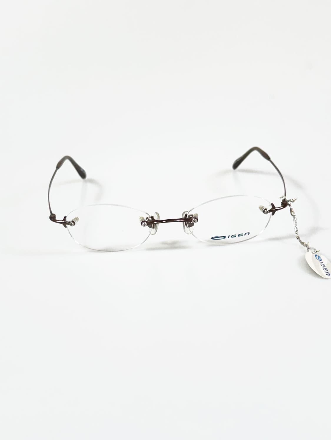 IGEN 무테 오벌 다크브라운 메탈 프레임 빈티지 안경 상품이미지2