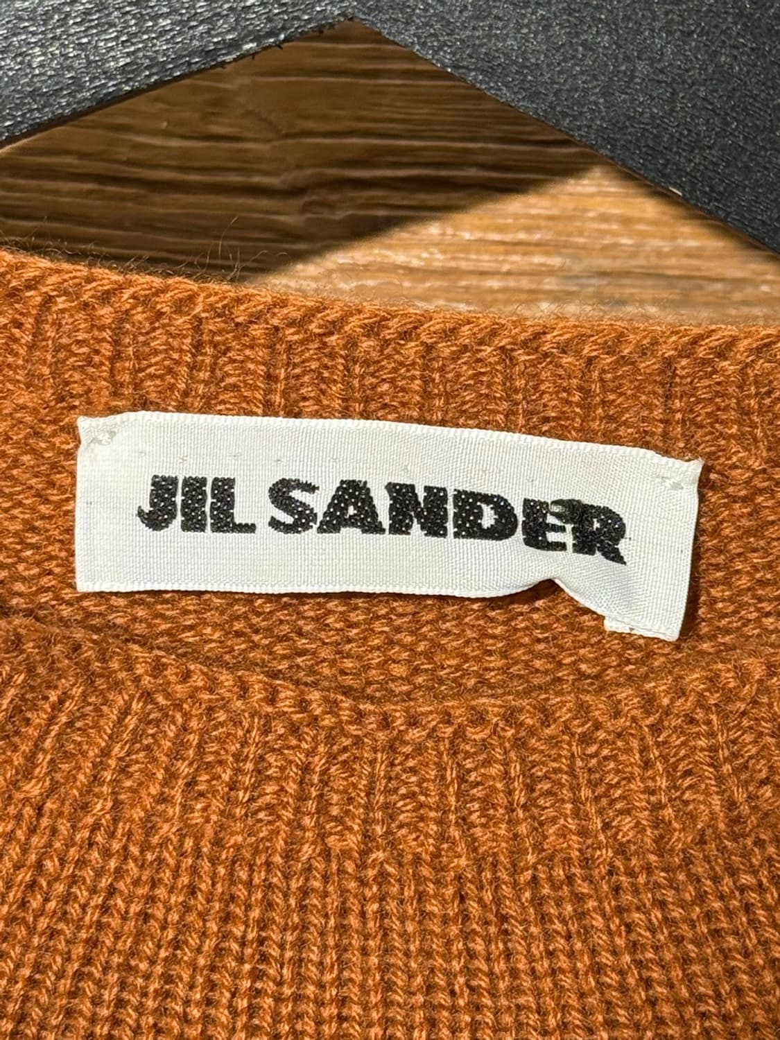 질샌더 오렌지브라운 캐시미어 혼방 라운드넥 니트 스웨터 상품이미지7