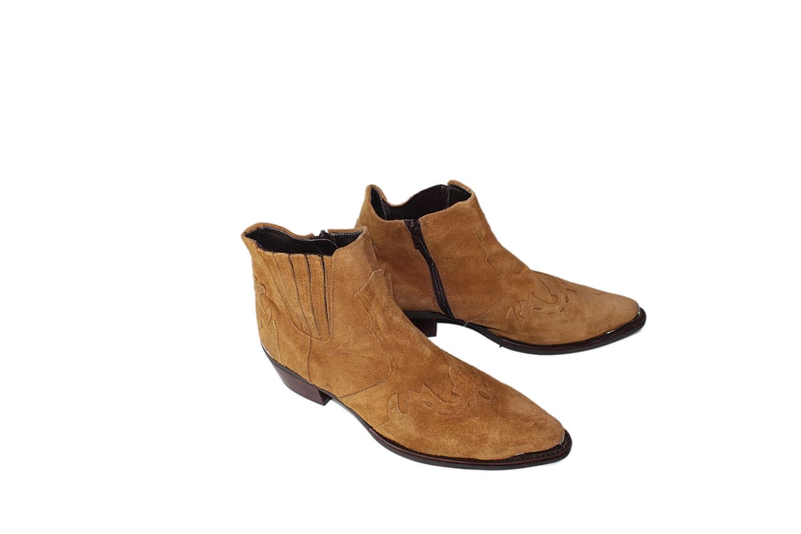 2000s Japan 핸드메이드 스틸 토 스웨이드 웨스턴부츠 상품이미지6