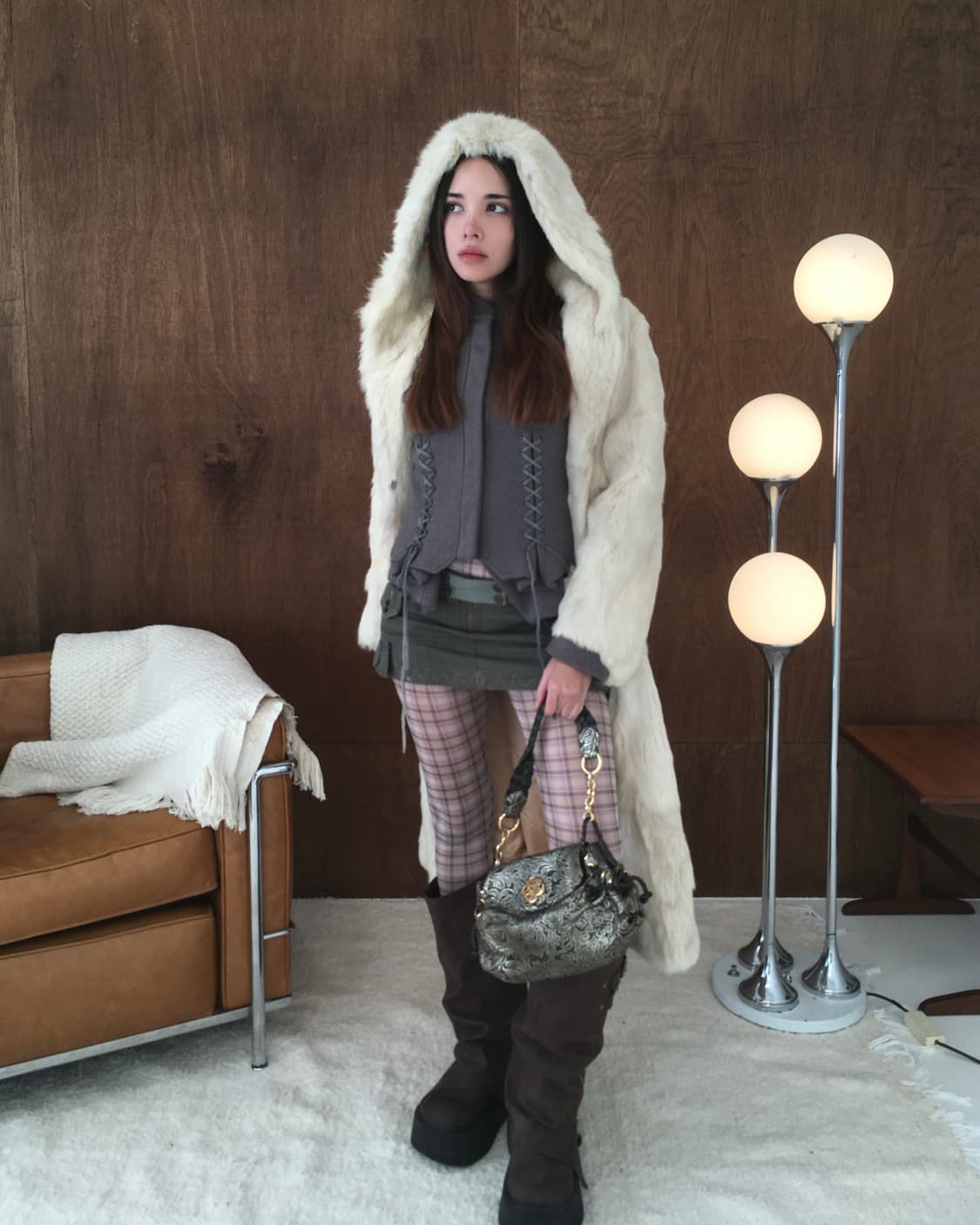 Charcoal vest layered laceup wool jacket 상품이미지7