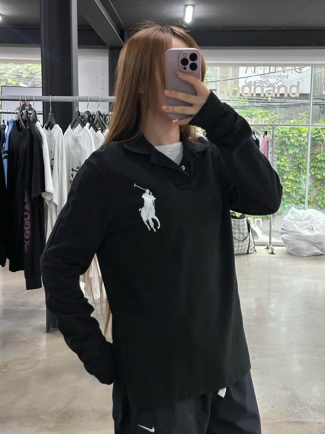 폴로랄프로렌 빅포니 넘버링 PK롱슬리브 블랙 상품이미지2