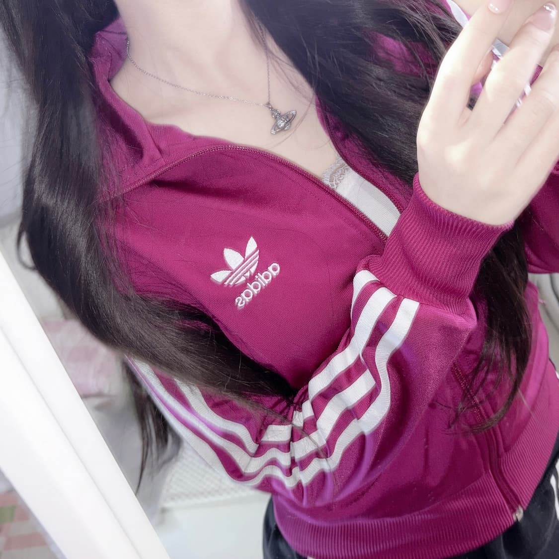 [셋업가] 아디다스 핑크 삼선 파이어버드 져지 85+팬츠90 상품이미지2