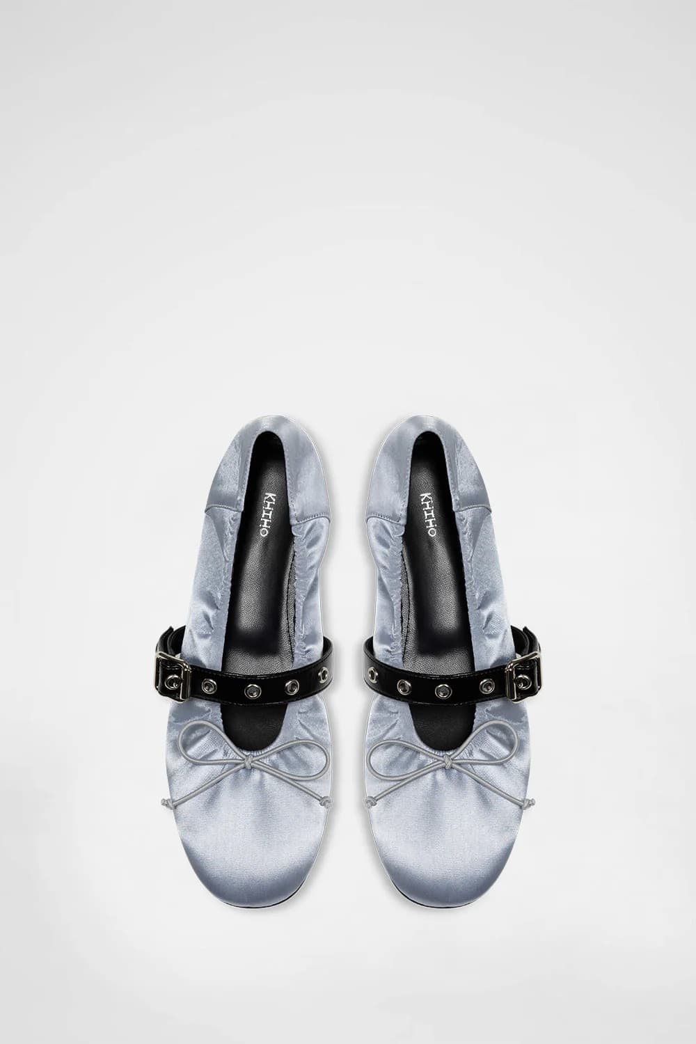 KHIHO SATIN SHIRRING BALLERINA FLATS 상품이미지1