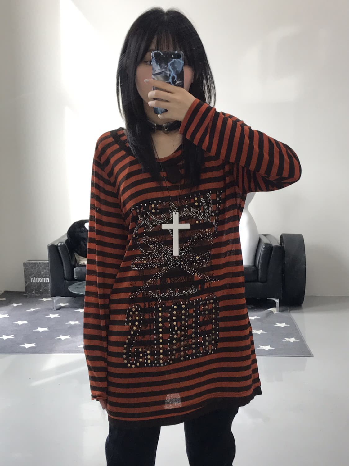 Vintage Y2k Striped Long Sleeve T-Shirts 상품이미지3