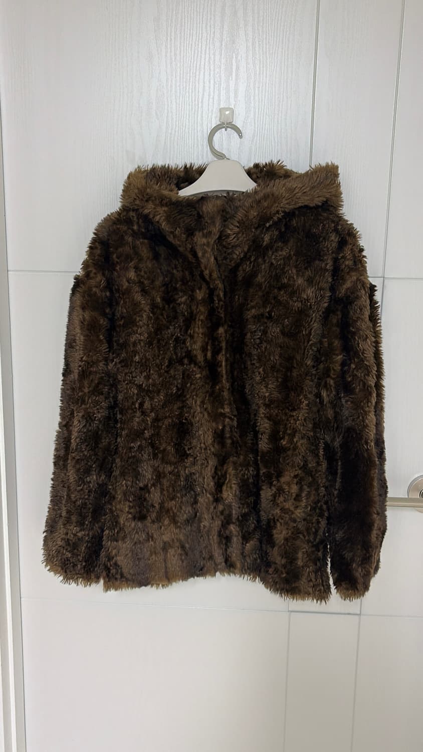 MOUSSY 갈색 에코퍼 후드 자켓 55,66 상품이미지1