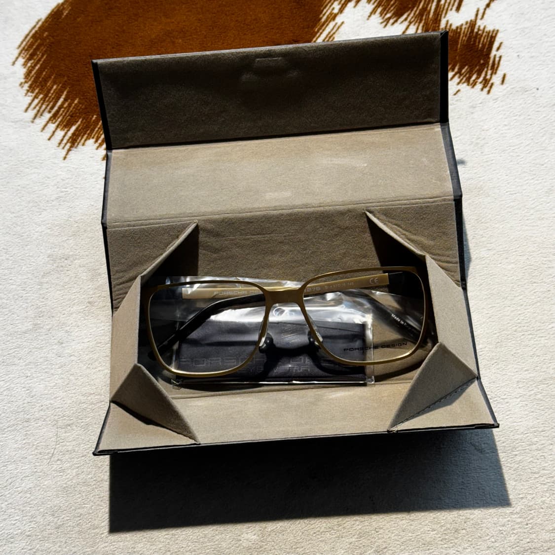 포르쉐 디자인 메탈 안경 매트 골드 (OS) 상품이미지7
