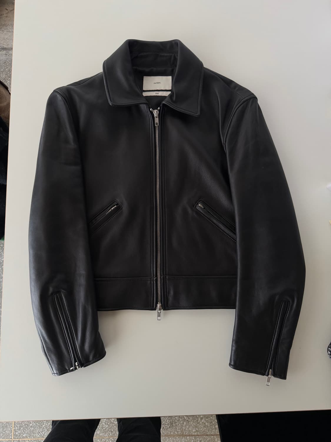 커렌트 우먼 크롭 레더 자켓 상품이미지1