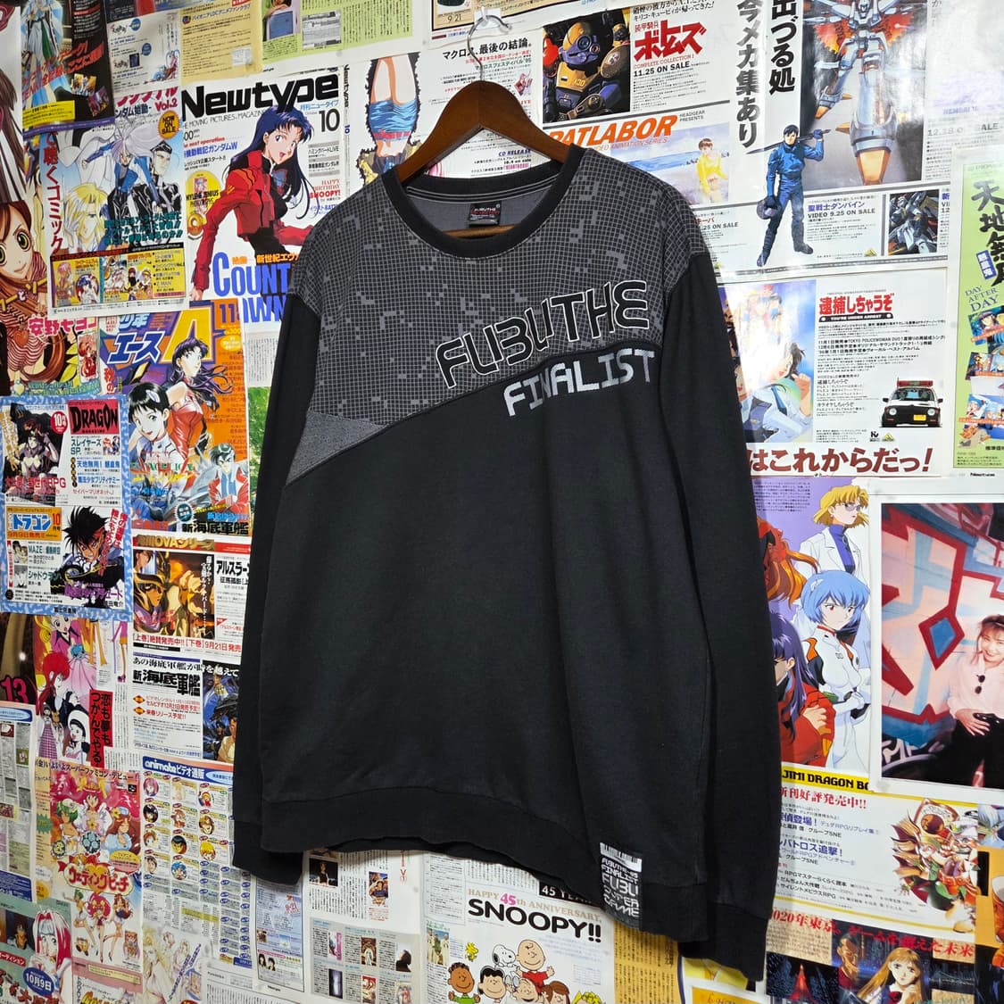 후부 00S 체크 배색 로고 자수 맨투맨  상품이미지2