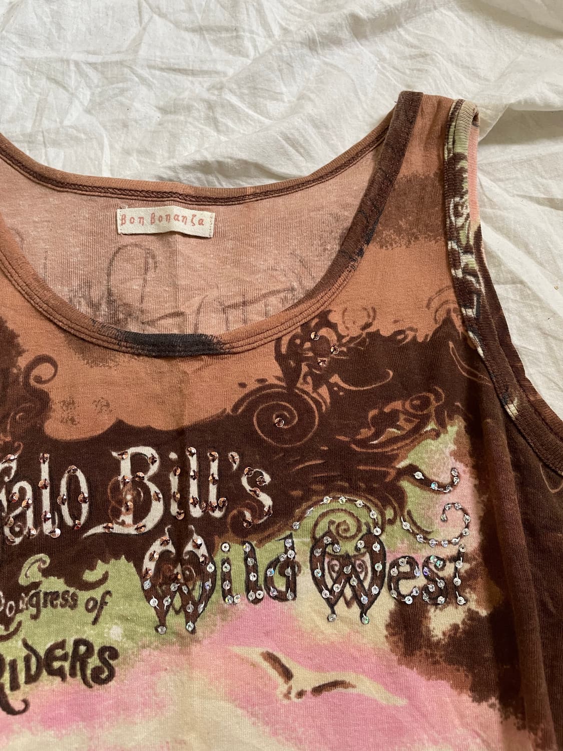 빈티지 웨스턴 그래픽 슬리브리스 상품이미지3