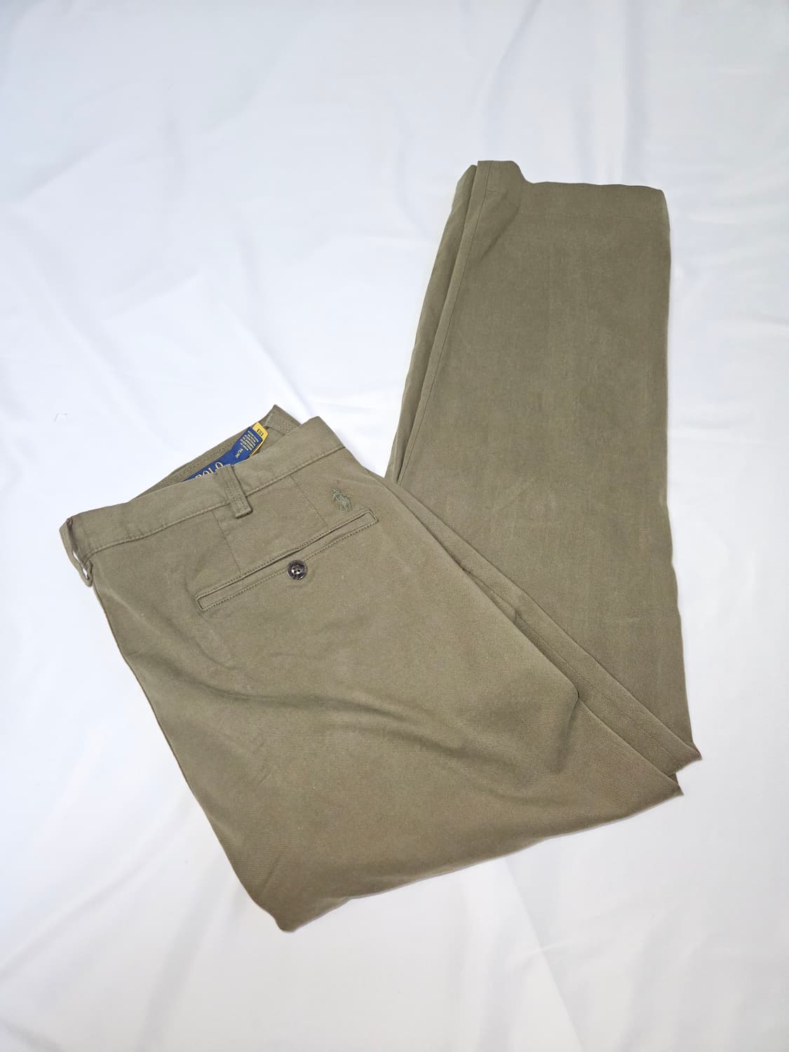 폴로 랄프로렌 신형 치노팬츠 슬랙스 패치 QR코드 정품 36x34 올리브 상품이미지1