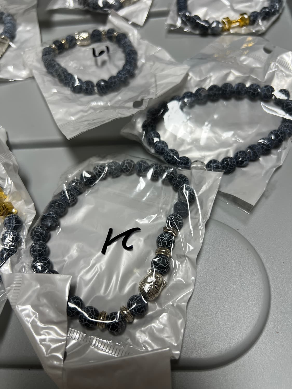 비휴팔찌 호안석 남자 커플아이템 파워스톤 염주 오행 팔찌 상품이미지3