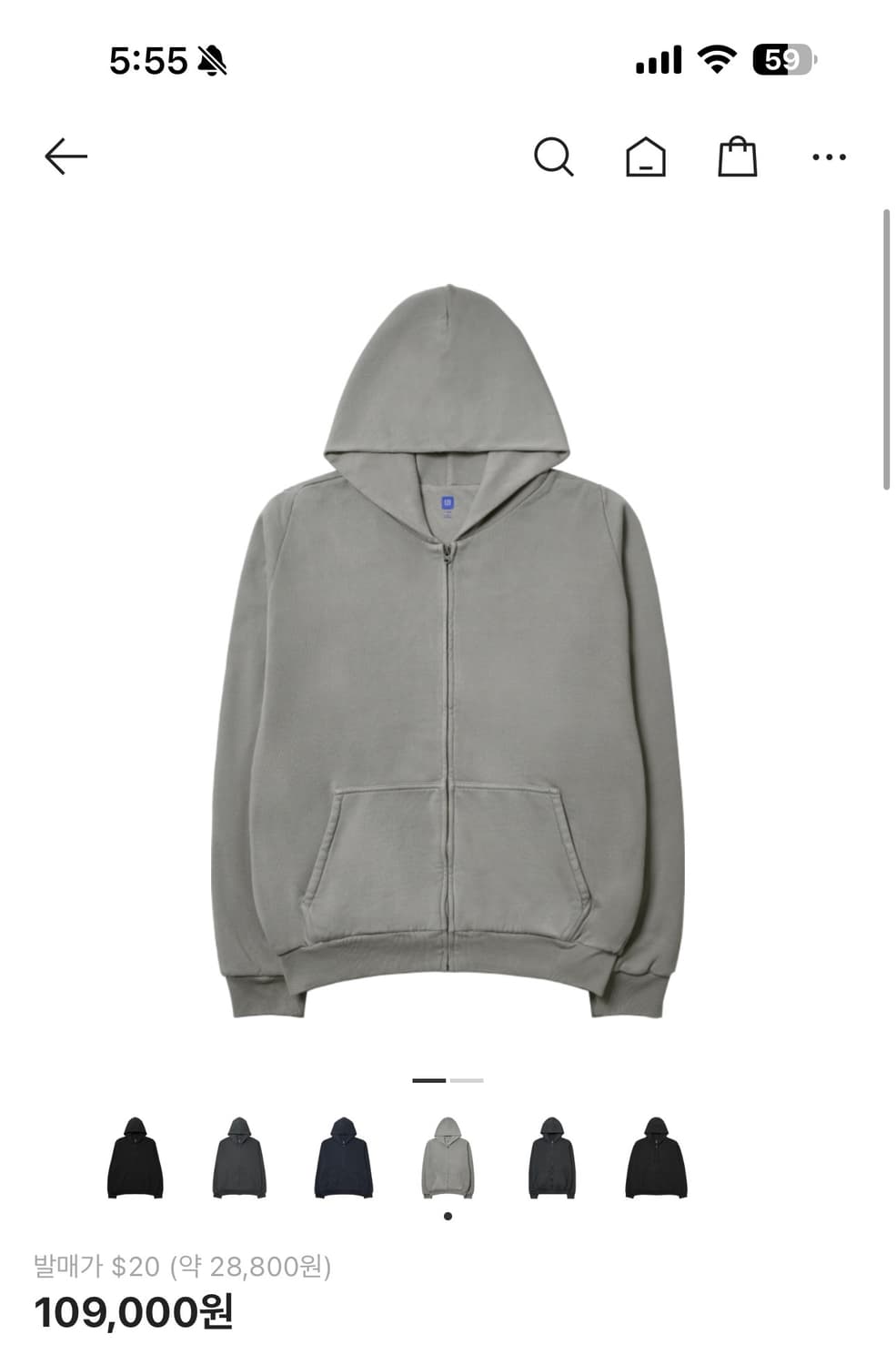 이지갭 후드집업 라이트그레이 상품이미지1