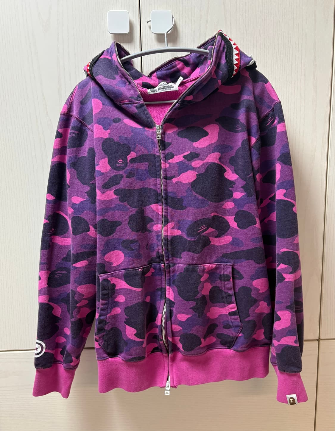 베이프 퍼플 카모 샤크 후드집업 M 상품이미지2