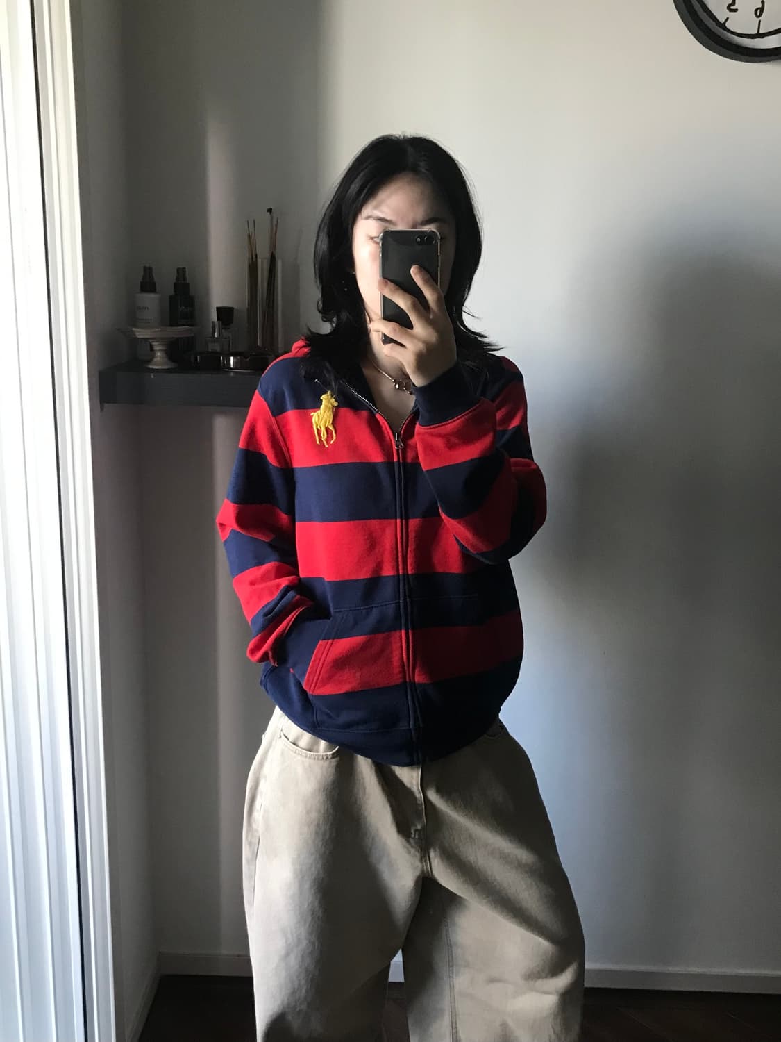 폴로 랄프로렌 빅포니로고 스트라이프 후드집업 상품이미지4