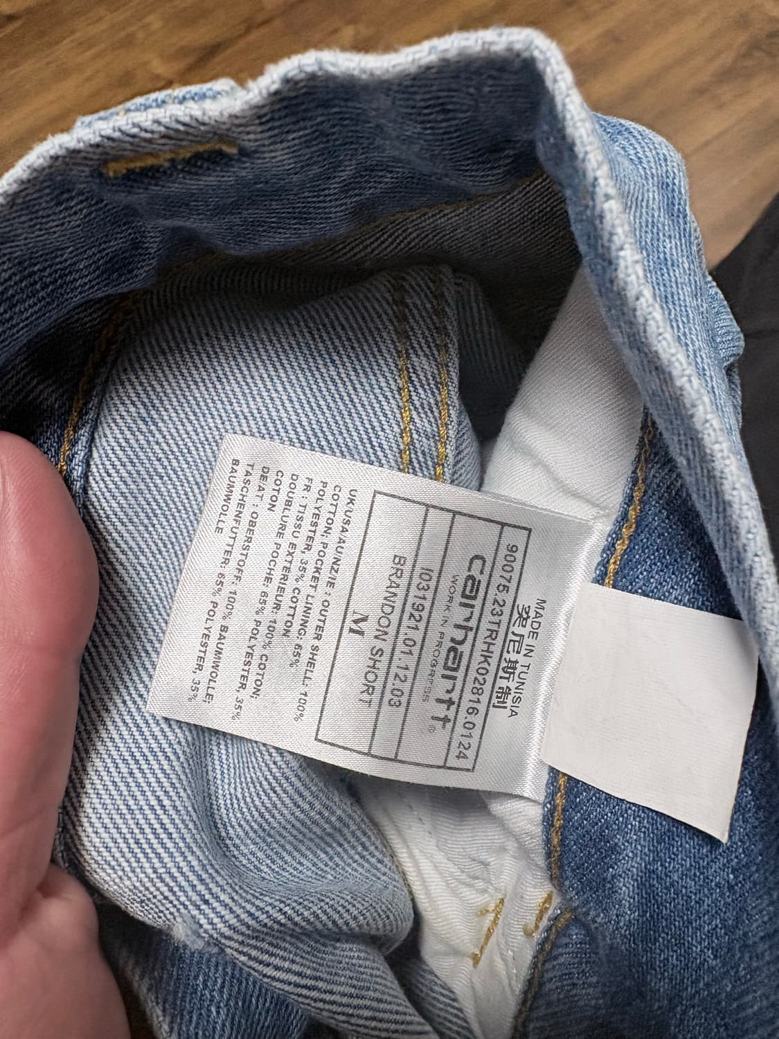 칼하트wip 브랜든 쇼츠 블루 스톤워시 상품이미지3